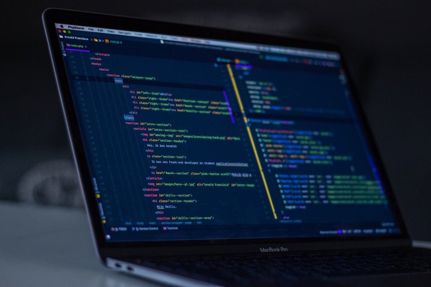 Developer working on modern software technology