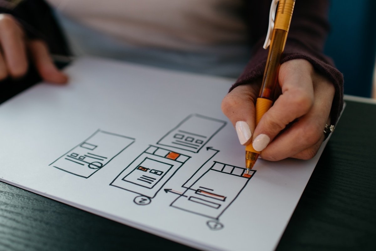 Modern creative director designing a standardized high-end UI design system