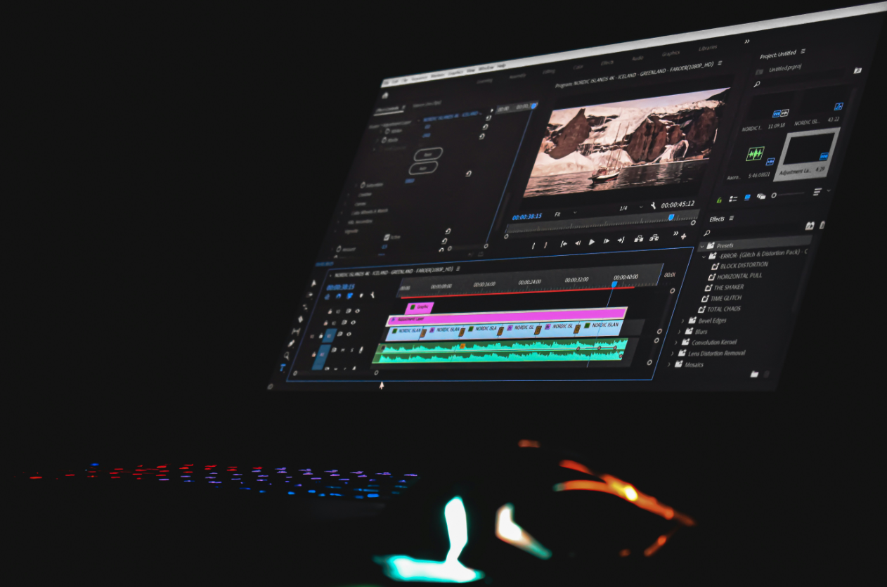 Digital creator producing generative AI video footage and synthetic visual assets